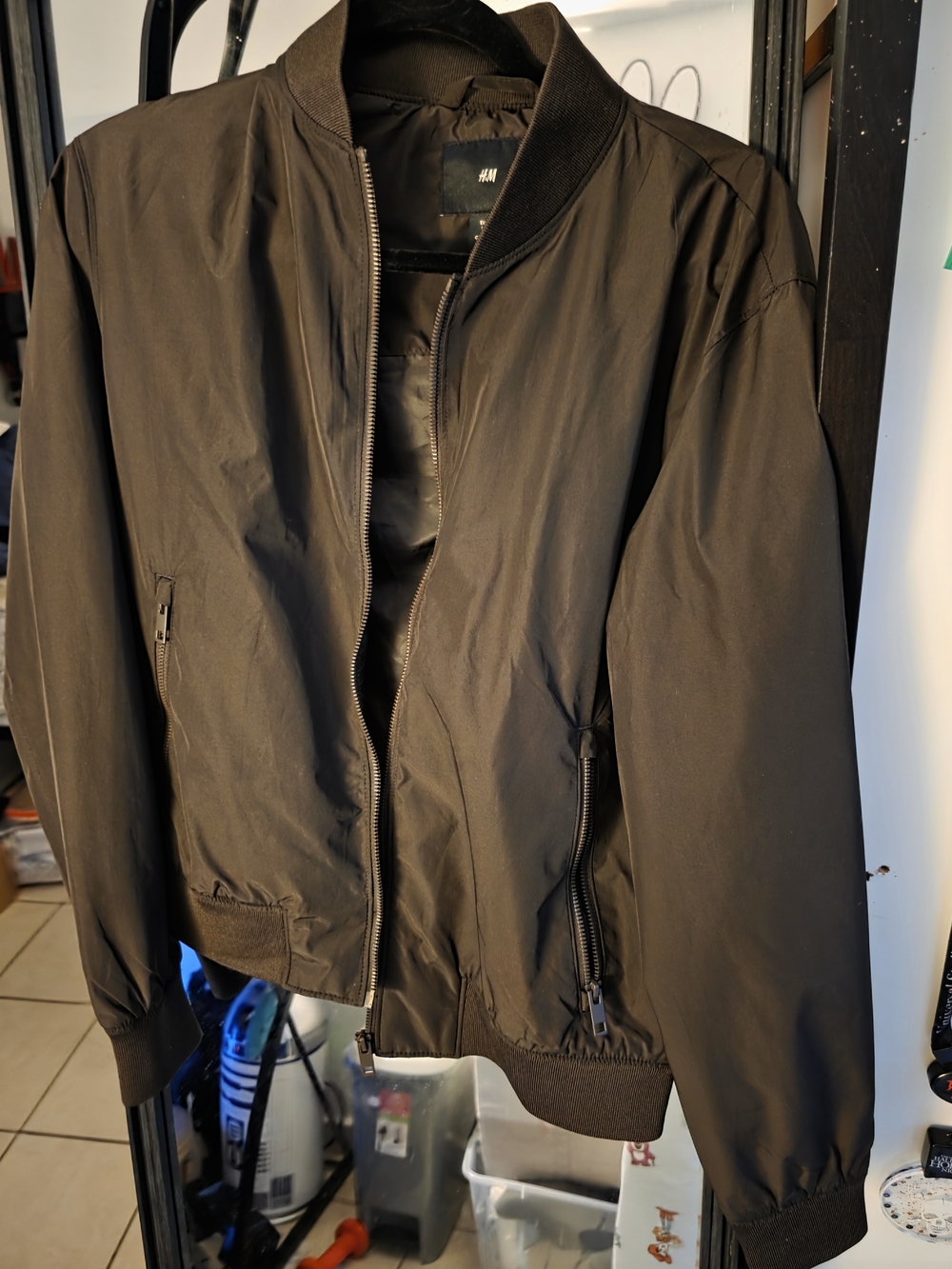 H&M Men's Dark Brown Bomber Jacket